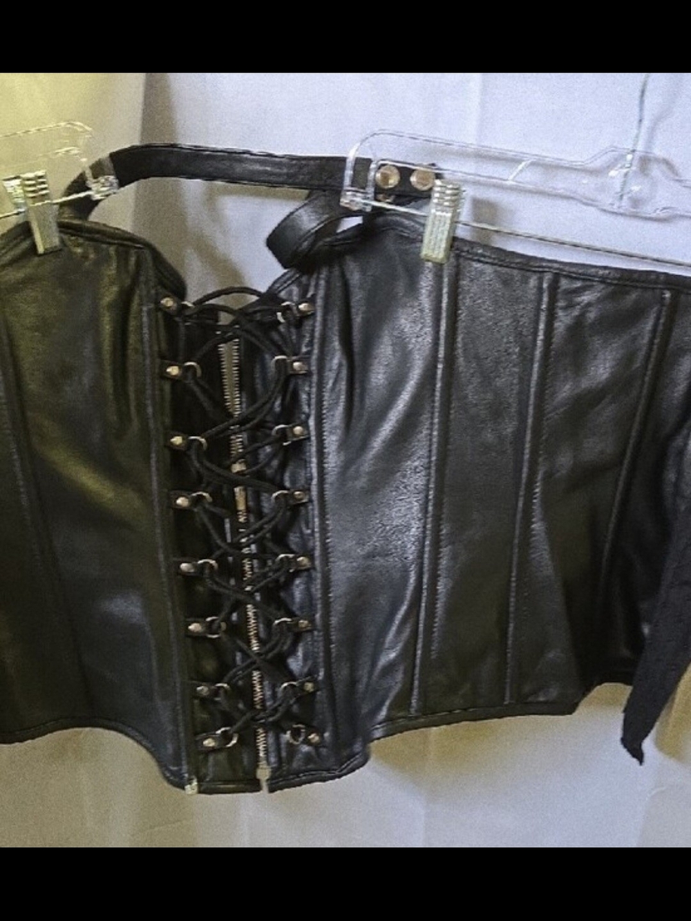 Rare Milwaukee Leather Rapture Black Lace-Up Leather Corset Top XL - Picture 5 of 12